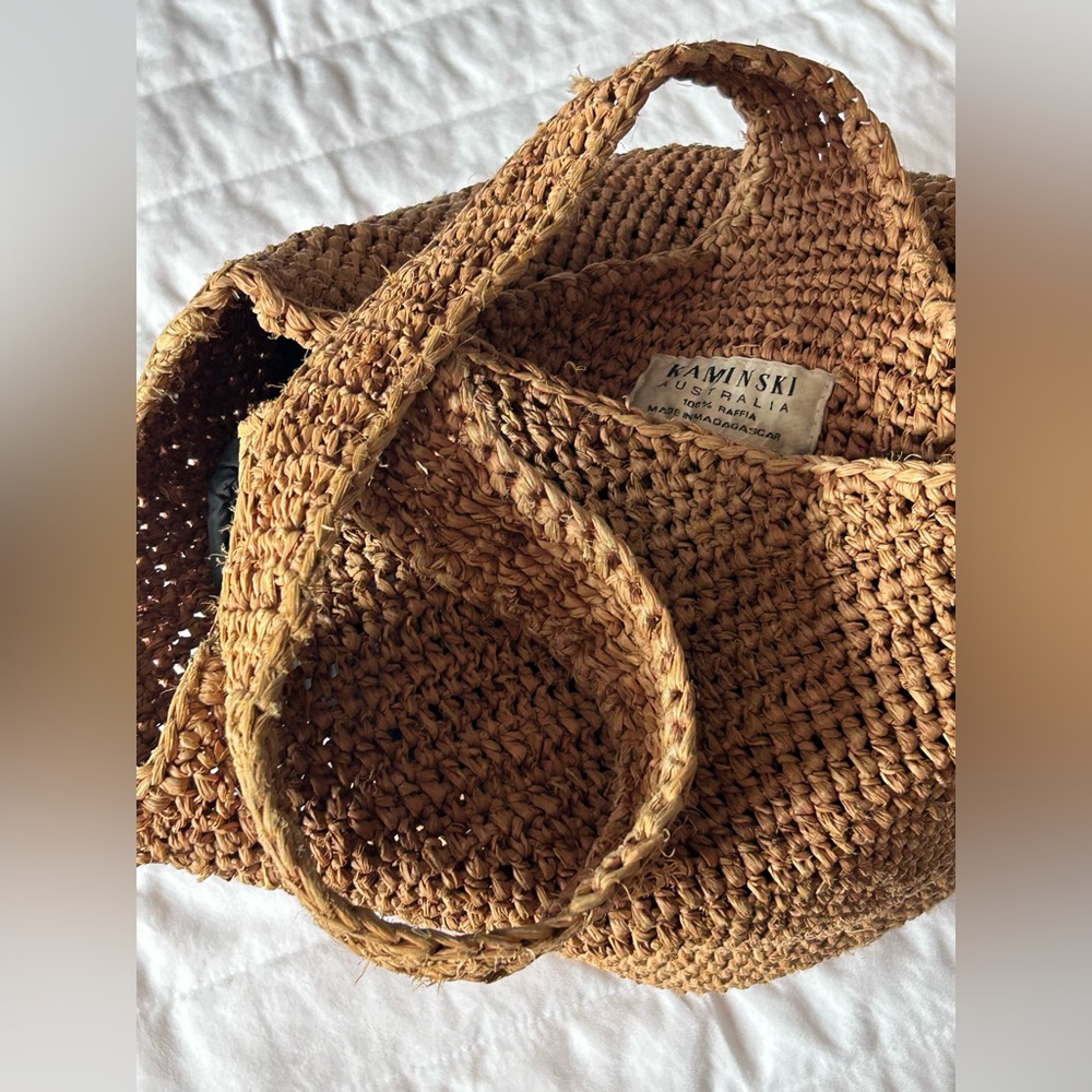 Woven Straw Tote Bag in Brown - Picture 6 of 10